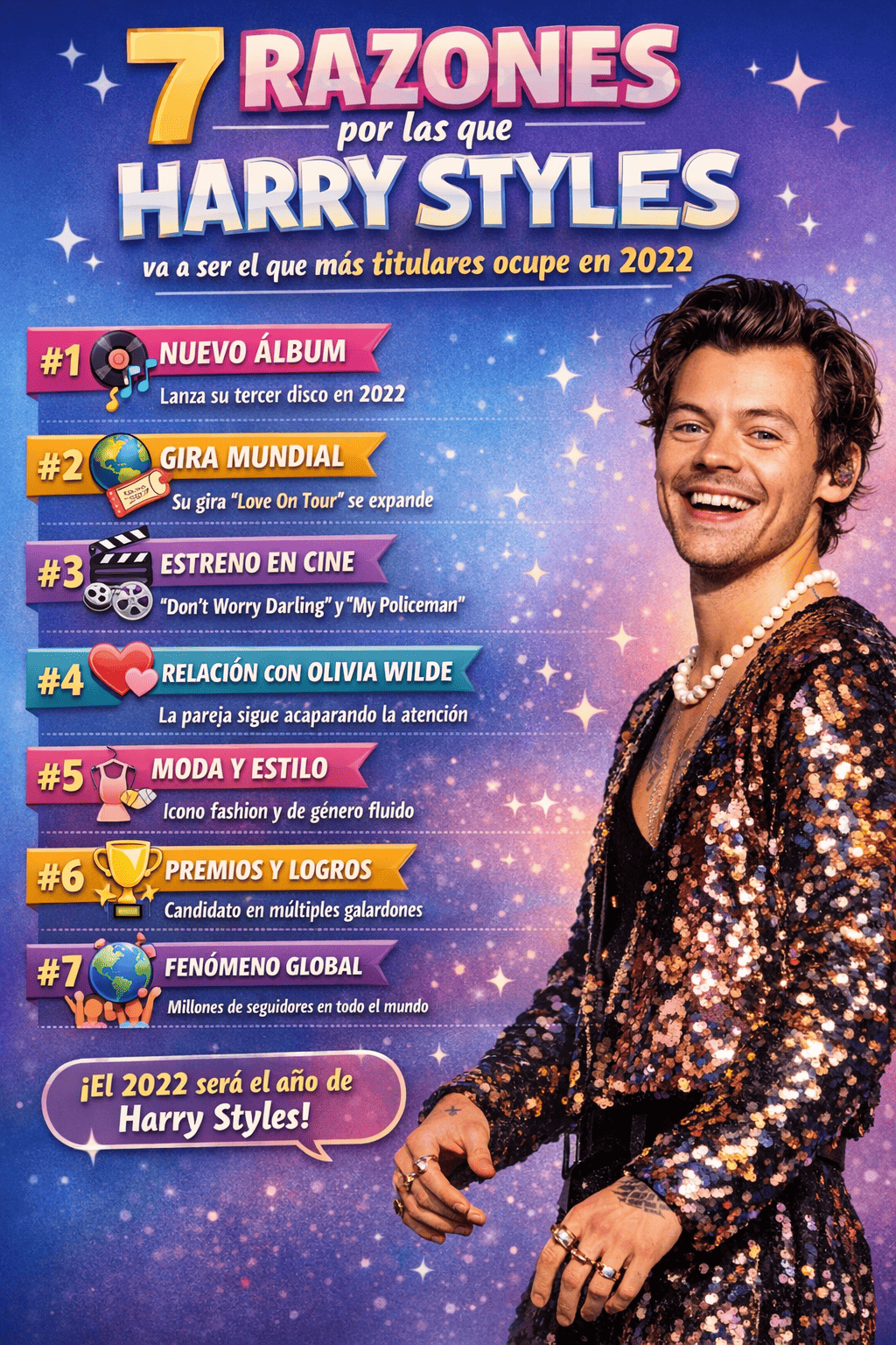 7 razones por las que Harry Styles va a ser el que más titulares ocupe en 2022